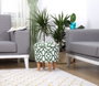 Atelier Del Sofa Puf de Microfibra Adamascado Verde y Blanco